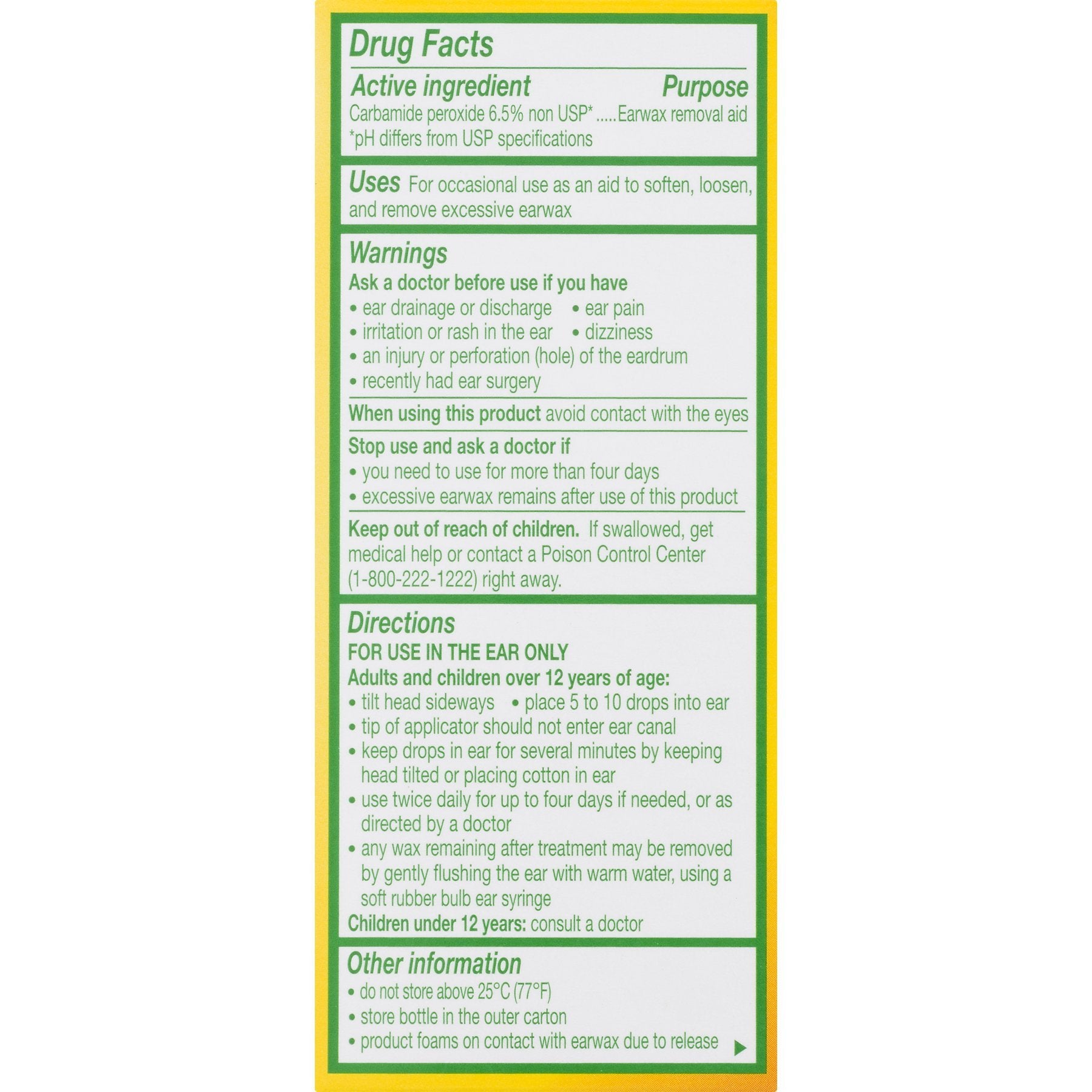 Debrox Earwax Removal Aid Drops - 0.5 oz, Pack of 2