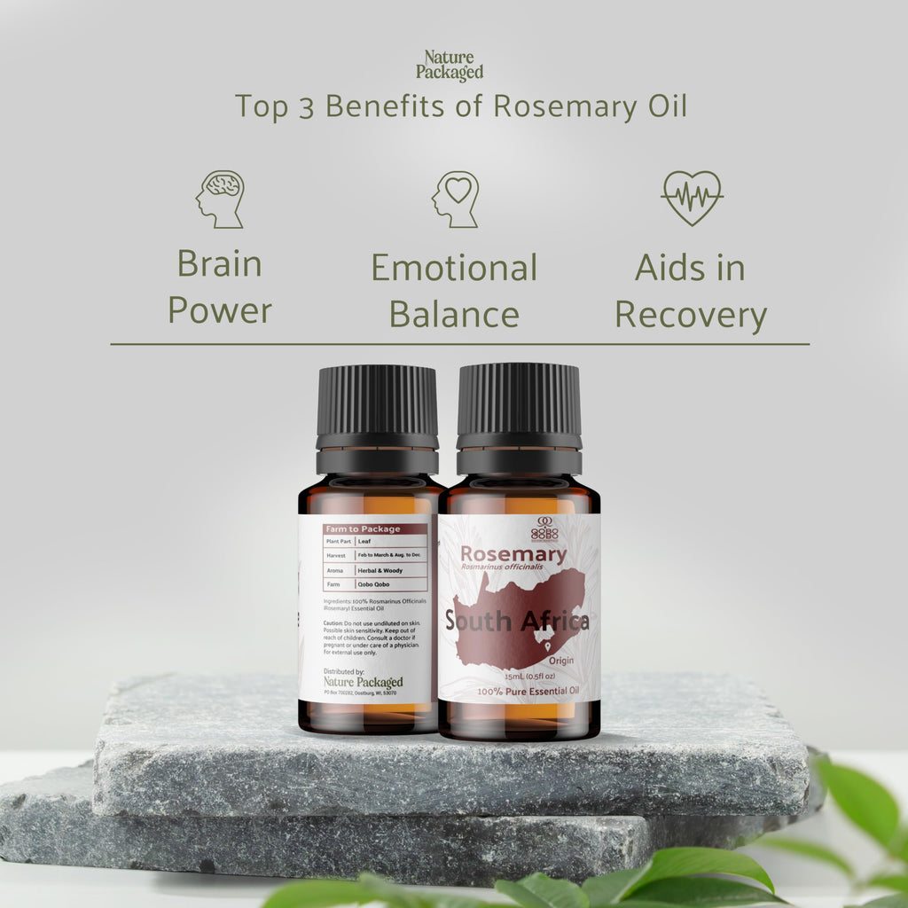 Nature Packaged Rosemary Essential Oil - Direct from Qobo Qobo in South Africa - Pure Essential Oil for Diffusers and Aromathera