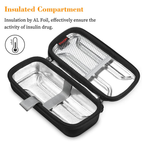 MEDMAX Insulin Vial Carrying Cooler Case, Portable Water Resistant Insulated Diabetic Organizer Protective Hard Shell Medical Tr