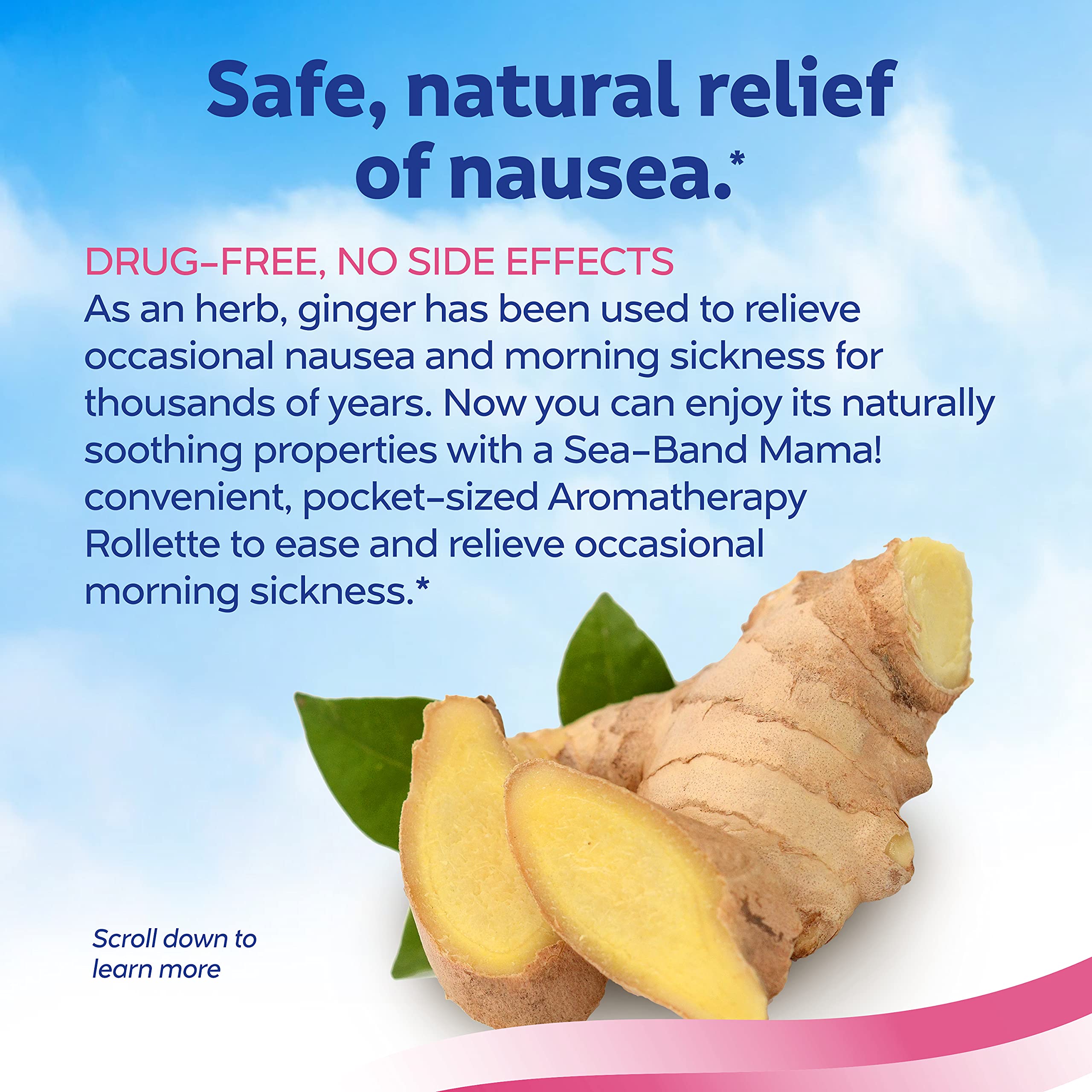 Sea-Band Mama! Anti-Nausea Aromatherapy Rollette with Essential Oils for Pregnancy Morning Sickness