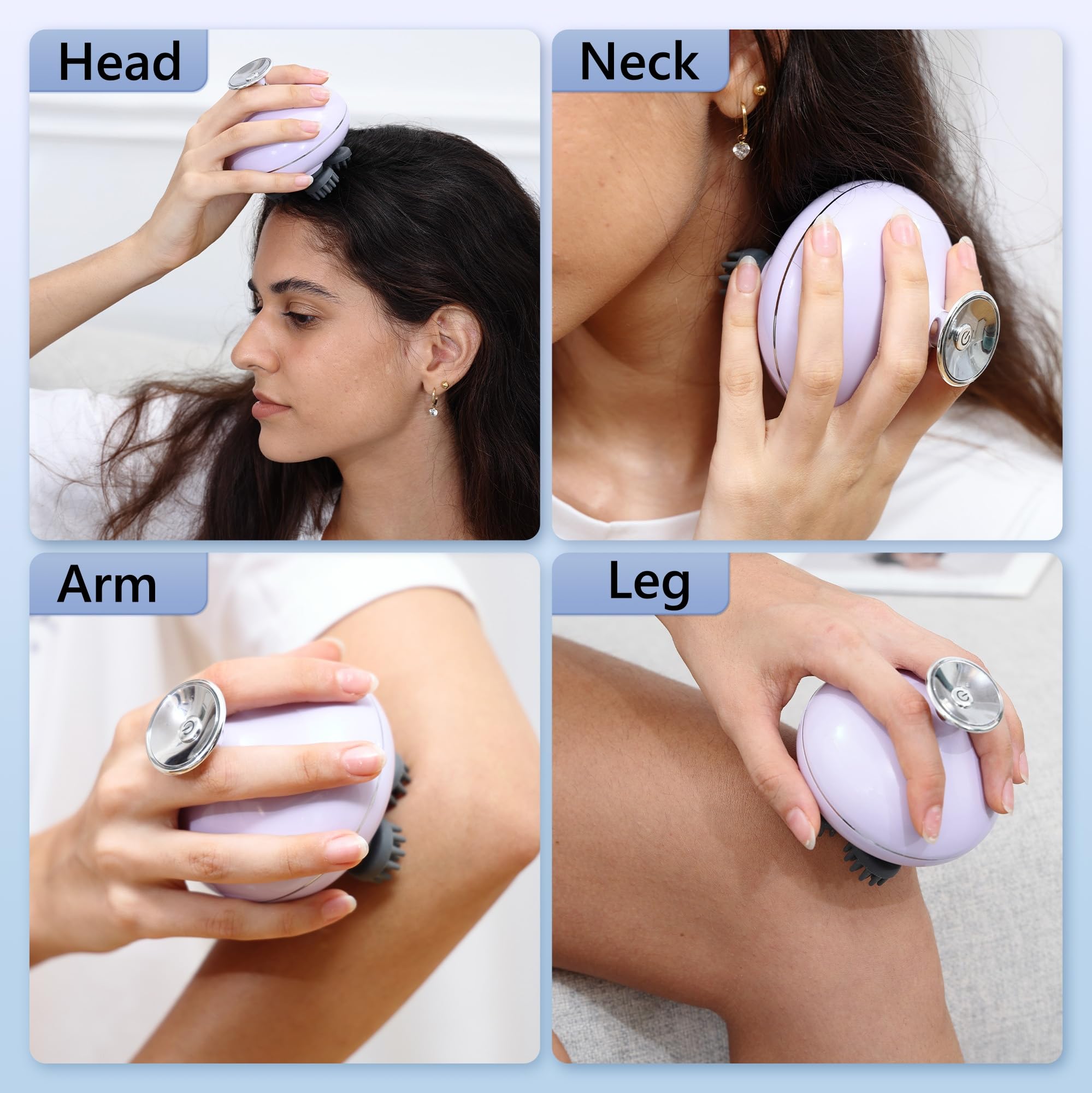 Aerovita Electric Cordless Hair Scalp Massager, Handheld Portable Head Scratcher Massager, Deep Clean and Stress Relax, Gifts fo