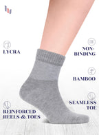 Hugh Ugoli Diabetic Socks for Men, Loose Ankle Socks Bamboo, Extra-Wide, Thin, Seamless Toe and Non-Binding Top, 4 Pairs, Light