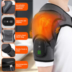 Heated Shoulder Wrap, Shoulder Heating Pads Massager for Men Women, Electric Cordless Vibration Massage Heated Shoulder Braces w