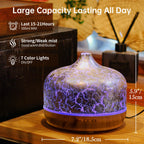 Porseme 500ml Essential Oil Diffuser Silver Plated Glass Aromatherapy Ultrasonic Humidifier - Auto Shut-Off, Timer Setting, BPA