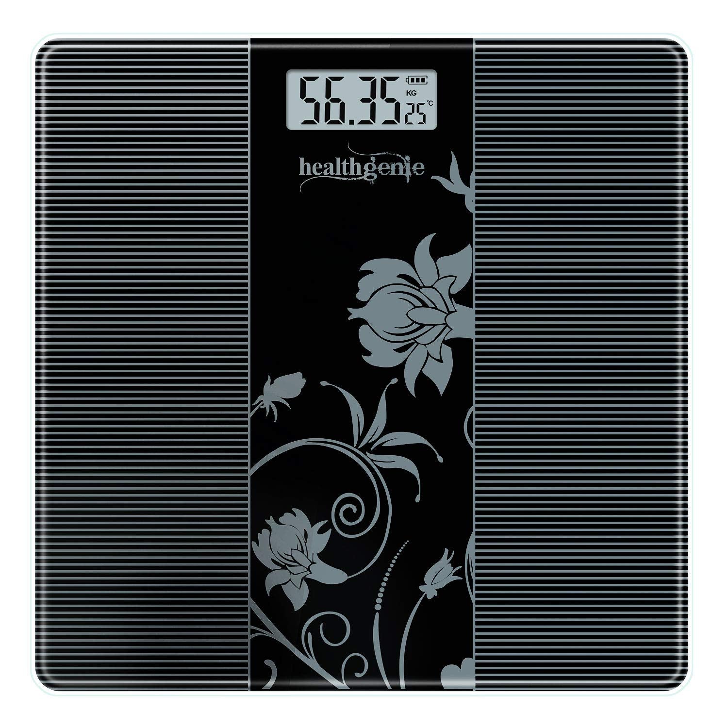 Healthgenie Weight Machine For Body Weight Digital Weighing Scale Thick Tempered Glass LCD Display with 3 Year Warranty & Batter