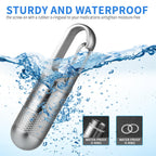 TISUR Titanium Pill Case, Keychain Holder, Travel Box Container, Portable Organizer, Waterproof Metal Bottle (Gray, Small - 1.06
