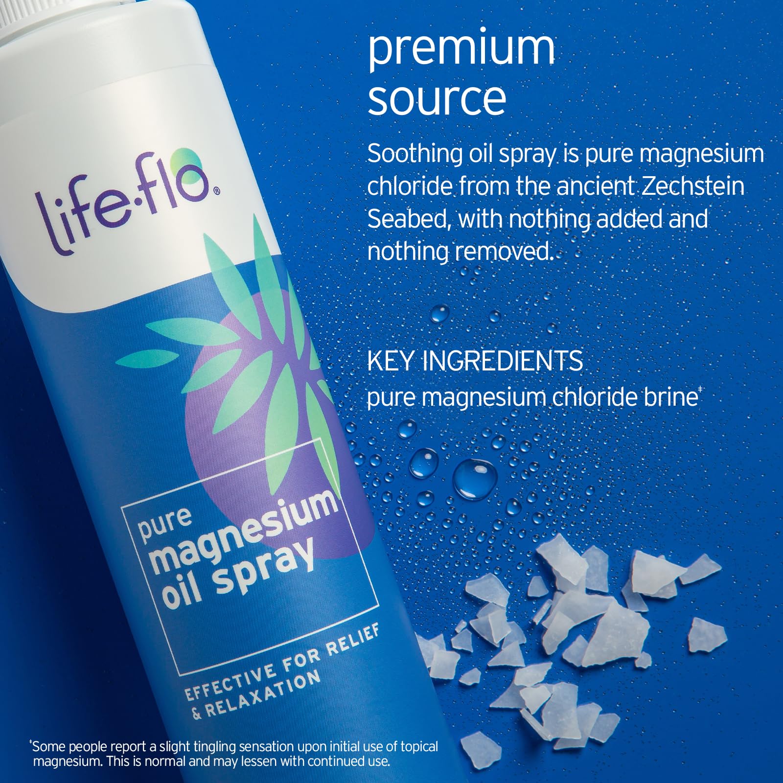 Life-Flo Pure Magnesium Oil for Feet and Body - 100% Pure Magnesium Spray from The Ancient Zechstein Seabed - Magnesium Oil Spra