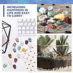Nuenen 50 Pieces Coffin Crystals Worry Stones Bulk 0.8 Inch Gemstone Polished Coffin Pocket Stones Cabochons for Halloween Chris