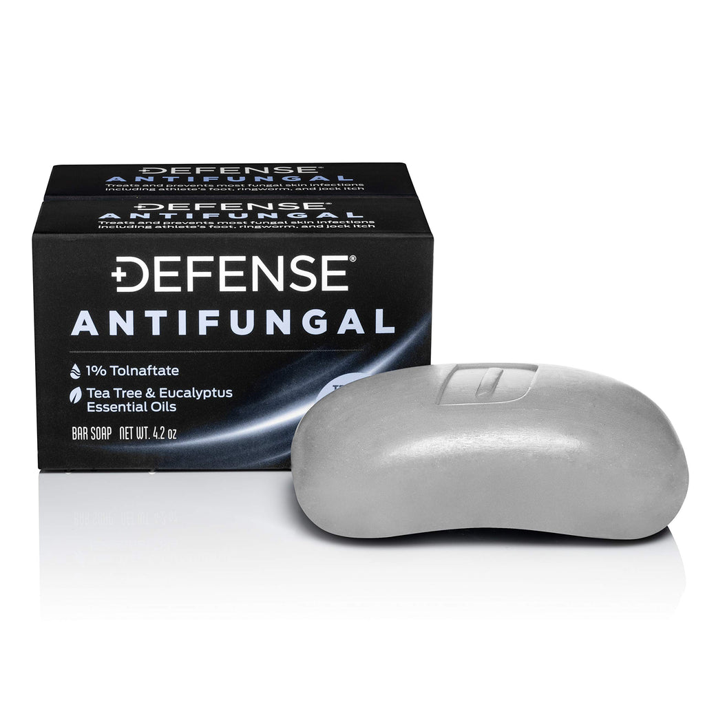 Defense Antifungal Bar Soap 2-Pack | Jock Itch, Ringworm, Athletes Foot, Skin Fungus | Medicated Anti Fungal Treatment (Two Bar