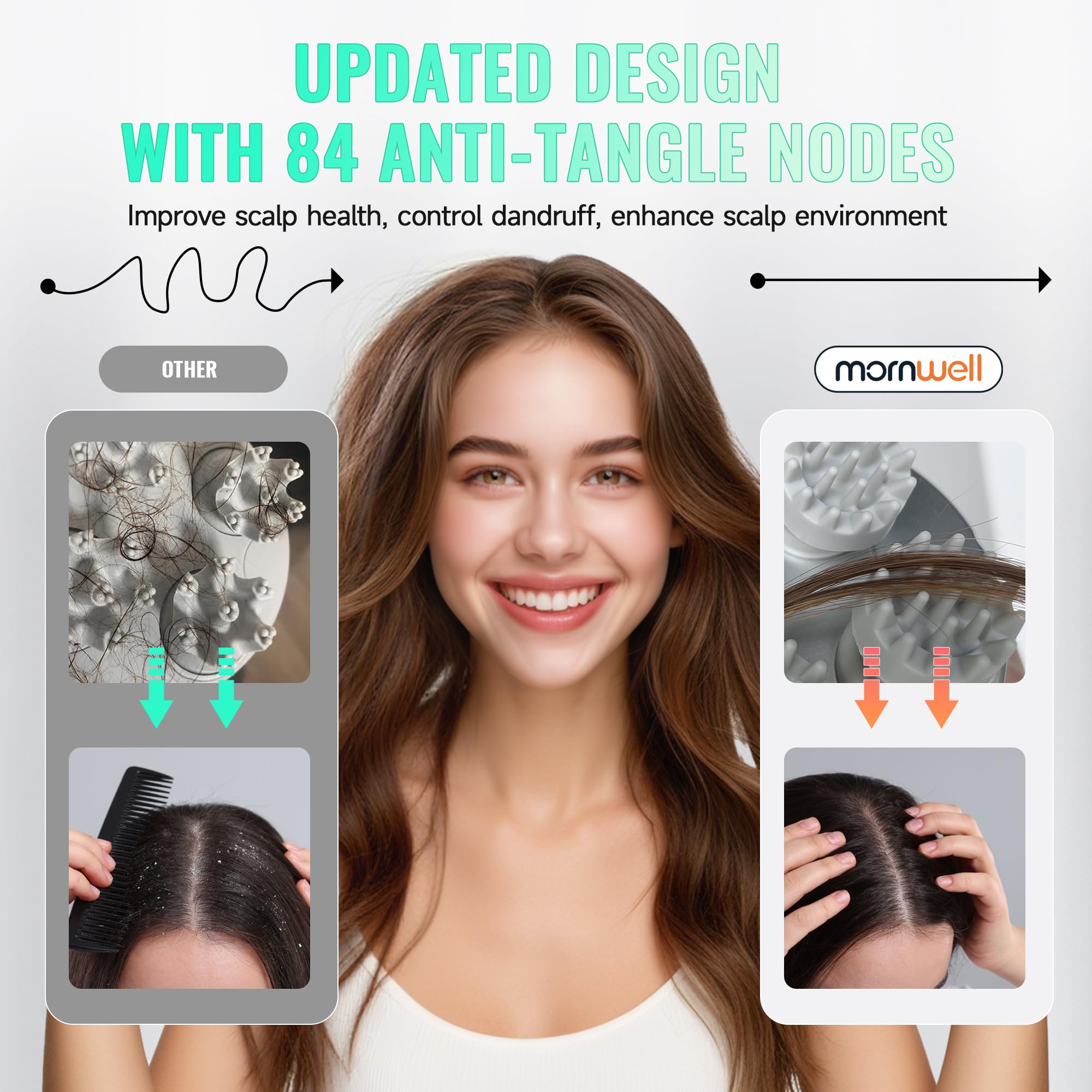 Queenwill Electric Cordless Scalp Massager Head Scalp Stress Relax, Handheld Portable Head Scratcher Massage for Hair Growth, Cl