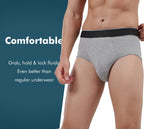 AIRCUTE Men Urinary Incontinence Underwear Washable Super Absorbency Briefs for Bladder Leak 160 ML 3 Pack (3 Gray, Medium)