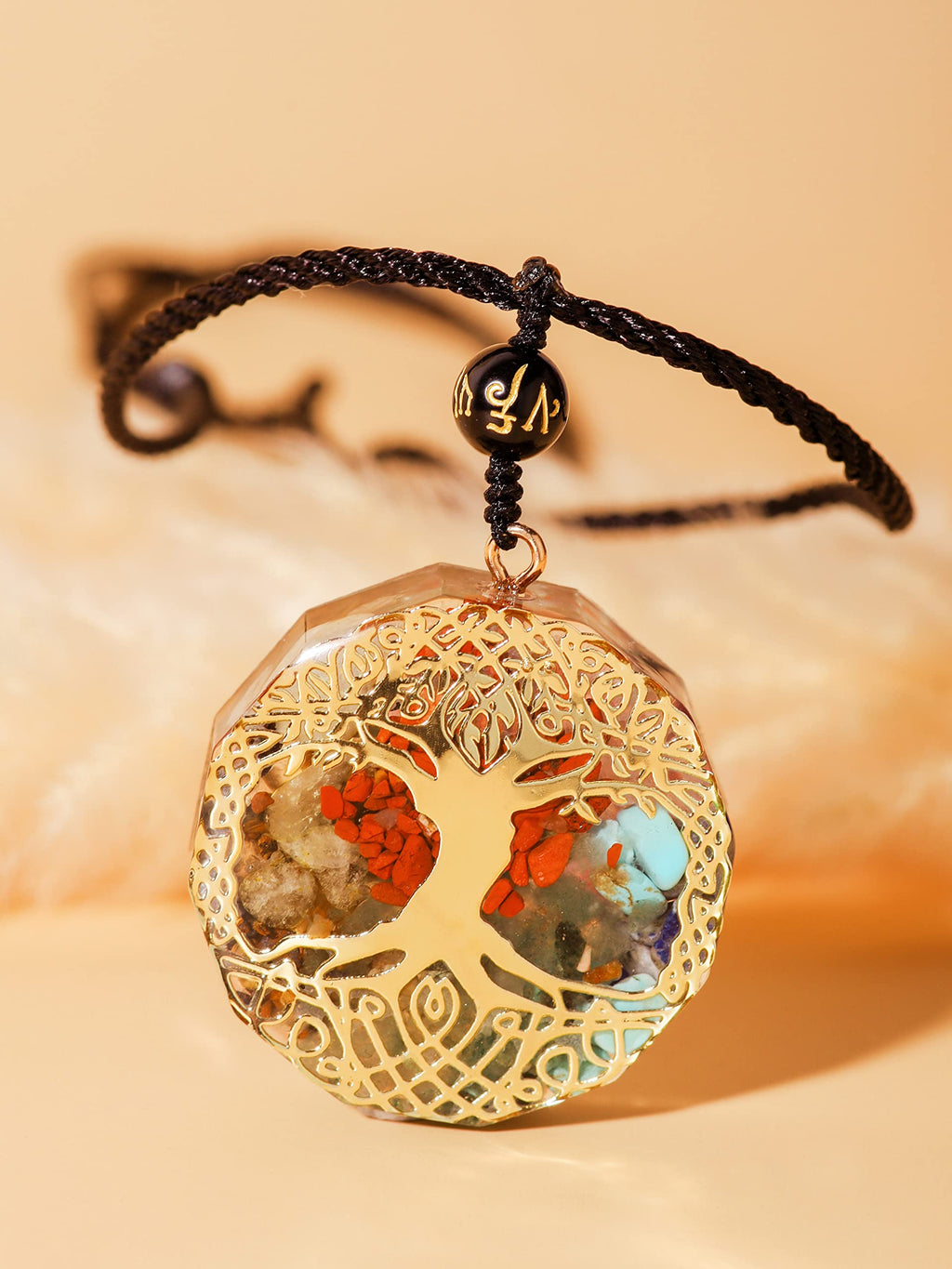 MINACHI Orgone Necklace, 7 Chakra Orgonite Tree of Life Pendant for Spiritual Healing and Positive Energy Meditation