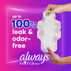 Always Radiant Feminine Pads for Women, Size 1 Regular, with Wings, Scented, 42 CT