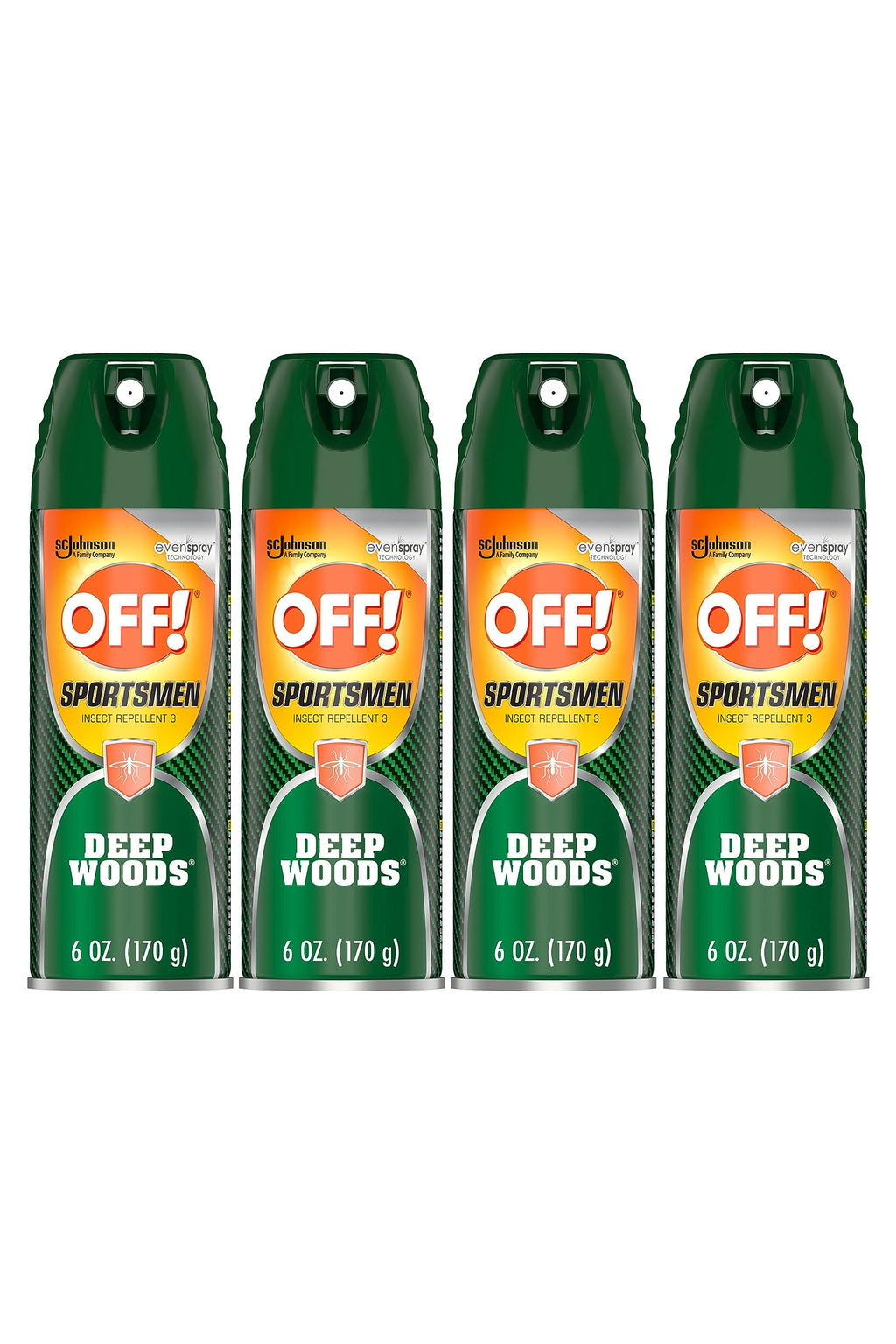 OFF! Deep Woods Sportsmen Insect Repellent Aerosol, Bug Spray Containing 30% Deet, Protects Against Mosquitoes, 6 Oz, 4 Count