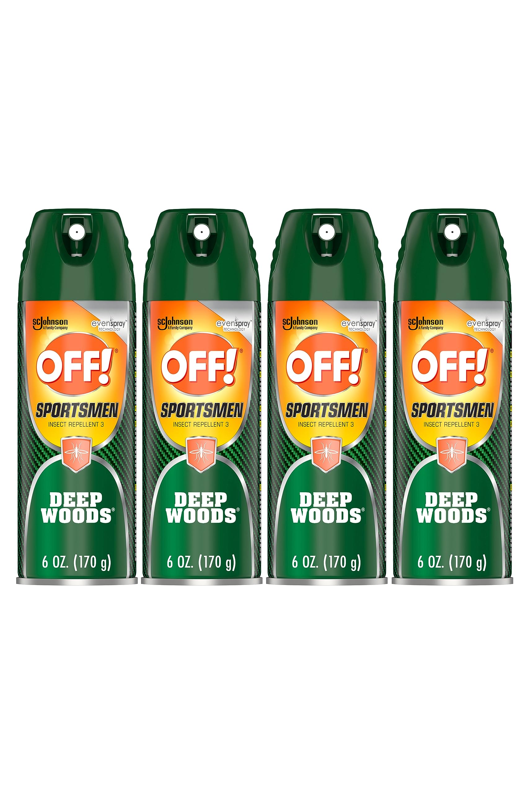 OFF! Deep Woods Sportsmen Insect Repellent Aerosol, Bug Spray Containing 30% Deet, Protects Against Mosquitoes, 6 Oz, 4 Count
