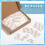 Geiserailie 500 Pcs Hygiene Kits for Homeless in Bulk Assorted Sizes Fingertip Bandages Waterproof, 50 Pack Individually Wrapped