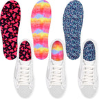 Velmitten 3 Pairs No Show Socks Sockless Shoe Liner Washable Barefoot Shoe Insoles No Slipping Inserts(Novel Style)