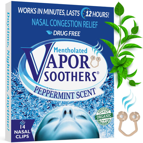 Vapor Soothers Mentholated Nasal Dilators for Breathing, Instant Nasal Congestion Relief, Nose Clips for Snoring, Nasal Dilators