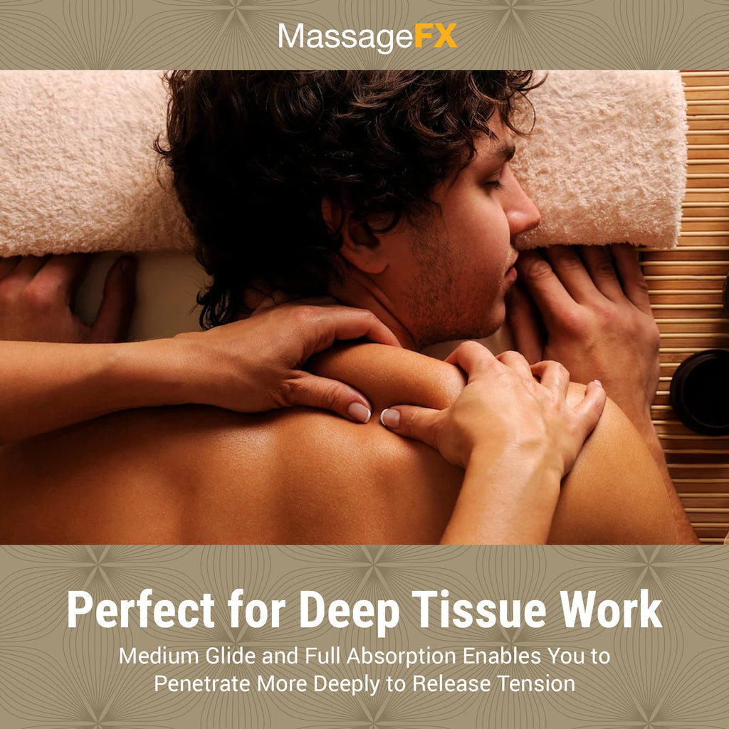 Massage FX Unscented Massage Lotion, 1 Gallon - Soothing Formula Provides Smooth Extended Glide - Non Sticky Formula Easy Glide