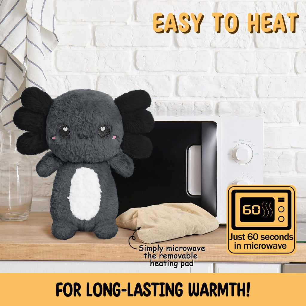 Axolotl Microwavable Unscented Heating Pad for Women and Kids- Cute Soft Cozy Pillow Plush Heatable Warm Stuffed Animals - Kawai