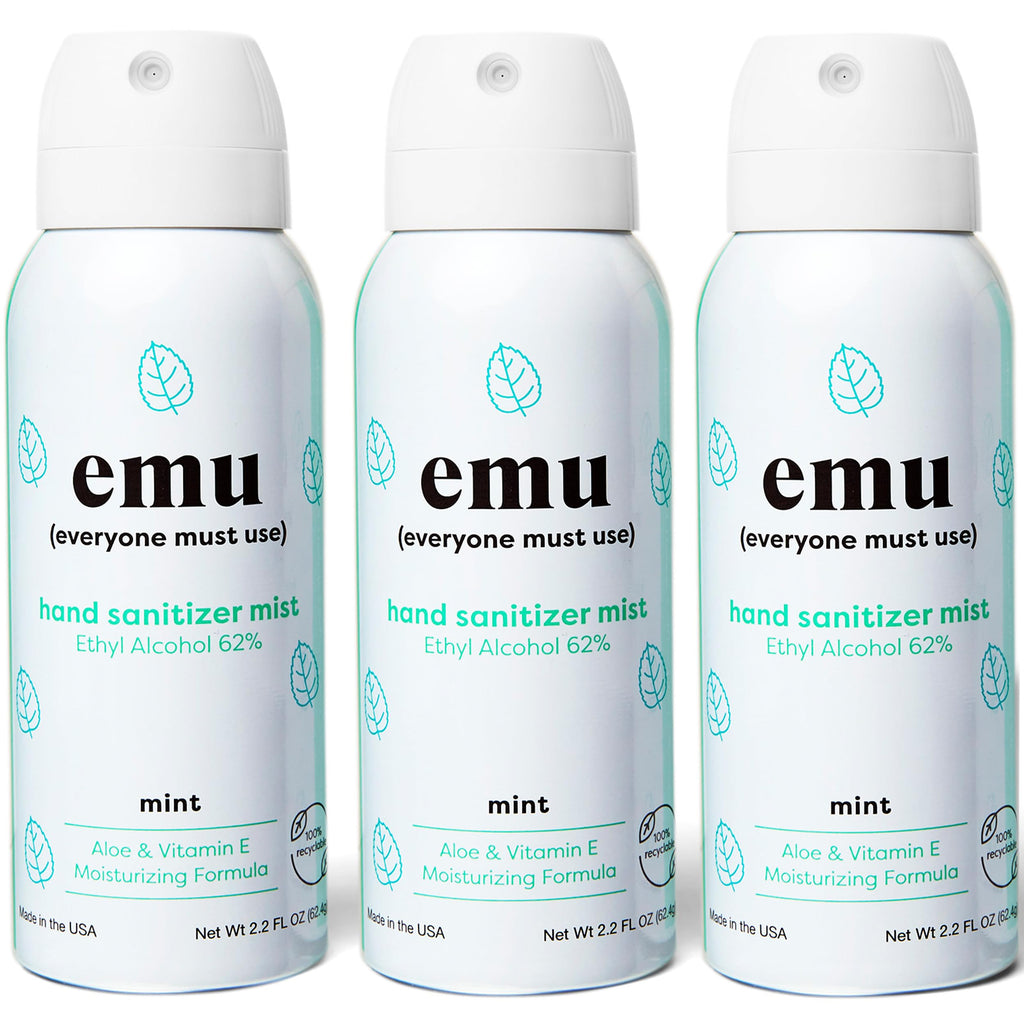 EMU (EVERYONE MUST USE) Hand Sanitizer pocket spray, Travel size 2.2oz. Cleanses Your Hands, Hydrating. Hand soap bulk. 24-hour 