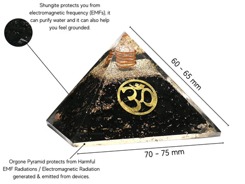 Large Orgone Pyramid | Shungite Pyramid Crystal | OM Orgonite Pyramid | Organ Pyramids Positive Energy Healing