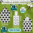 Frienda 24 Pcs Mini Hand Sanitizer Bulk Gift Set Include 12 Hand Gel 1 Fl oz 12 Hand Sanitizer Holder Keychains for Team Teen Gi