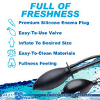 Cleanstream Inflatable Enema Plug, Reusable Latex Free Silicone Enema with Hand Bulb and Flared Base, Comfortable Colon Cleansin