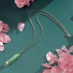 VIBILIA Healing Crystal Necklace Tree of Life Wire Wrapped Natural Green Aventurine Stone Point Pendant Necklace Hexagonal Reiki