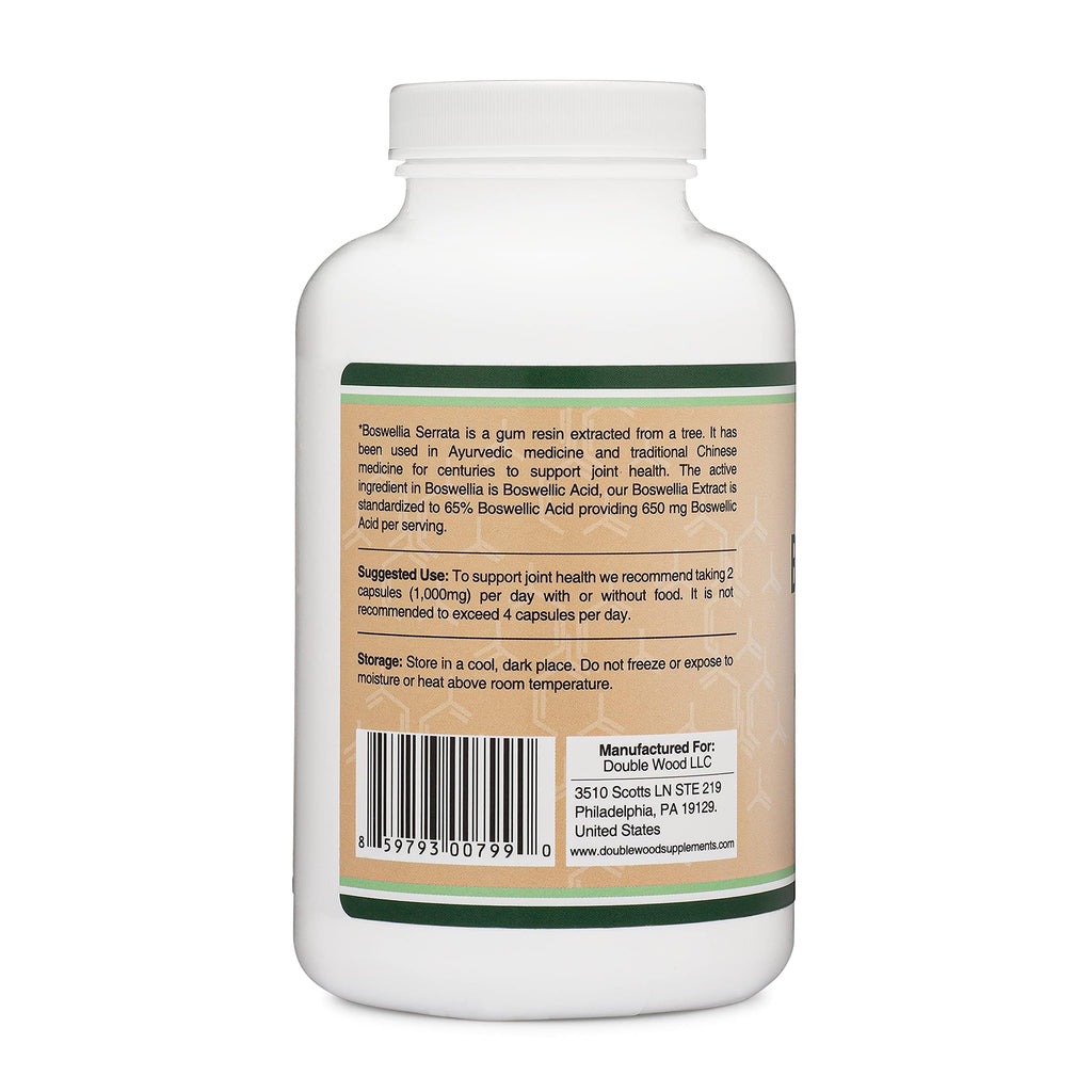 Boswellia Serrata - 240 Capsules (Max Strength 1,000mg of 65% Boswellic Acid Extract) Boswellia Extract Capsules (Joint Support