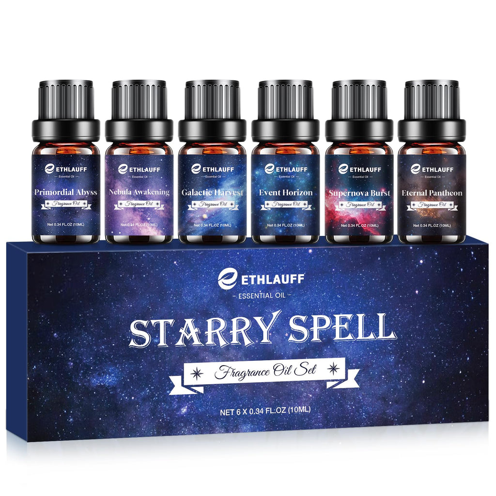 Essential Oil Blends, Starry Spell Essential Oil Set for Diffusers for Home, Humidifiers, Candle Making, Magical Aromatherapy Bl