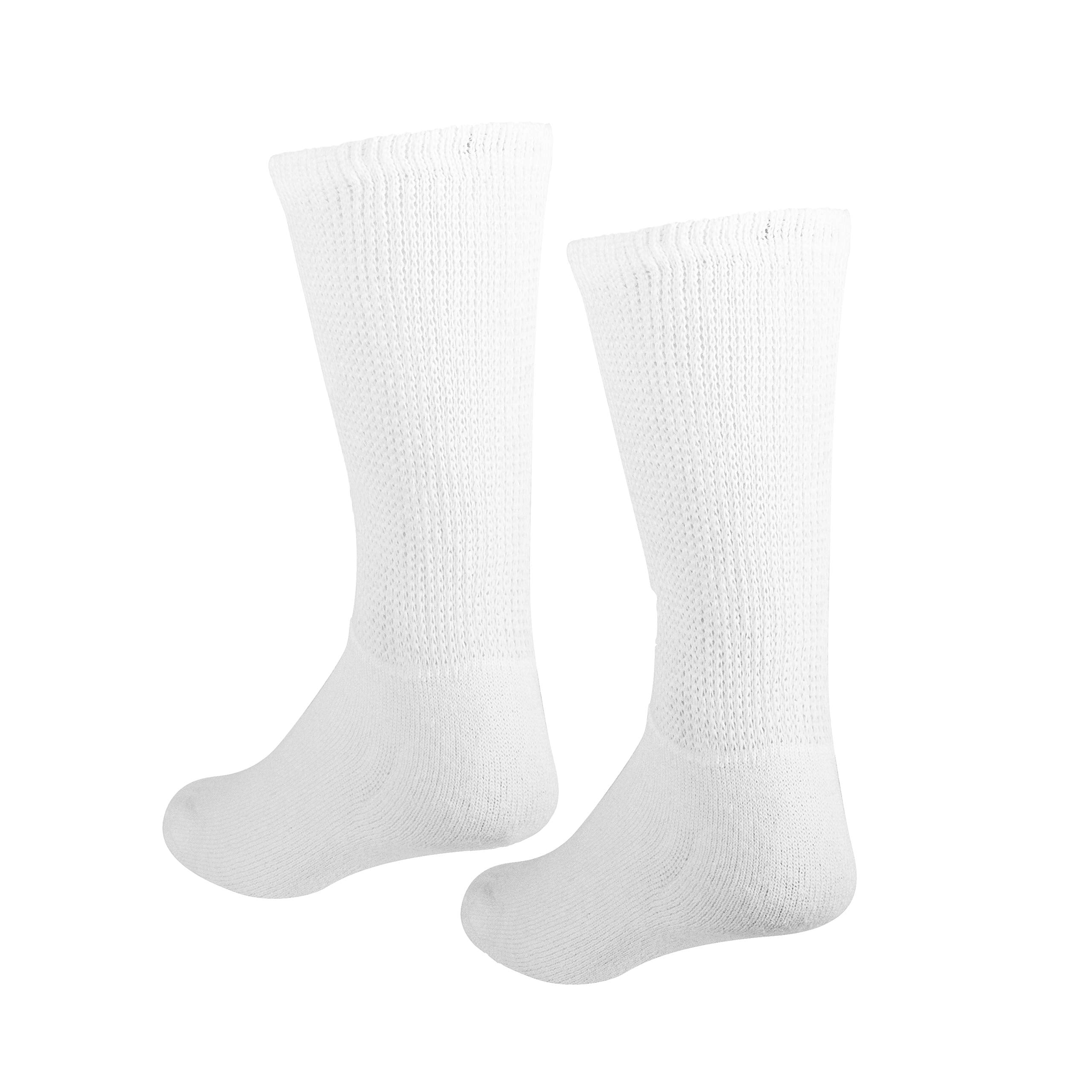 NuVein Diabetic Socks Sensitive Foot Comfort Loose Knit, White, Medium