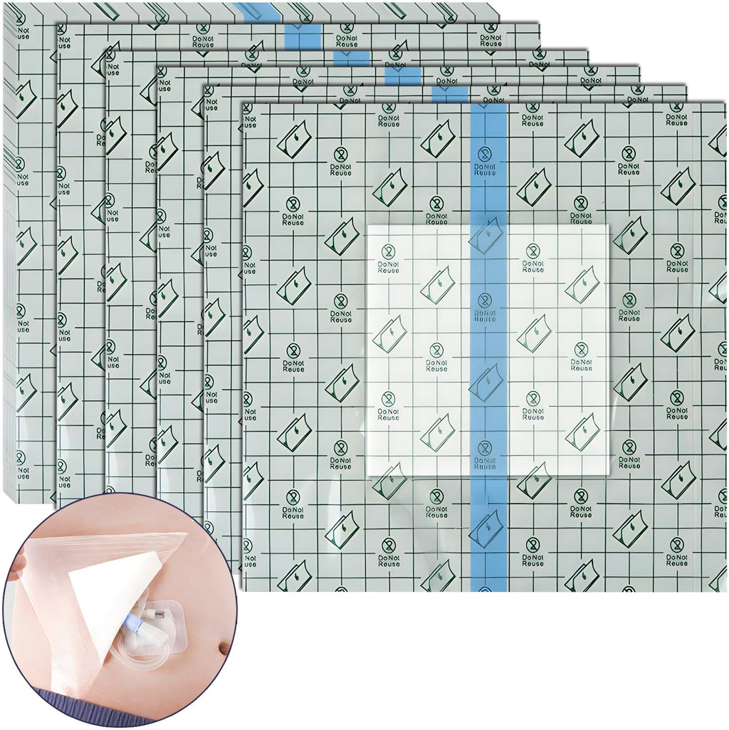 Waterproof Dialysis Port Shower Cover Pd Catheter Shower Shields Chemo Port Shower Protector 6x6 Picc Line Bandage with Non-Stic