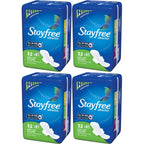 Stayfree Ultra Thin Super Long Pads With Wings, 32 Pads each (Value Pack of 4)