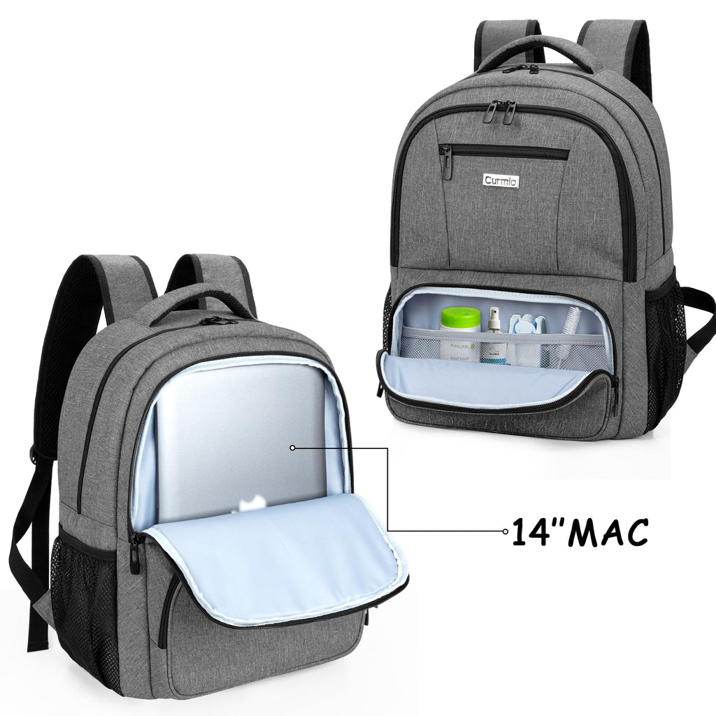 CURMIO CPAP Travel Backpack - Compatible for ResMed AirSense & Philips System One, Carry On Bag for CPAP Machine & Supplies, Gra