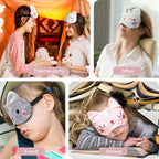 Cute Eye Mask for Sleeping 3 Pieces Cartoon Dog Face Eye Cover Funny Animal Cat Sleeping Mask Soft Lightweight Night Sleep Eye M