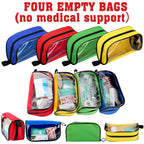4 Pcs Empty First Aid Bag Color Coded First Aid Medical Kit Accessory Pouches Zippered Medical Bag Organizer Storage Medical Pou