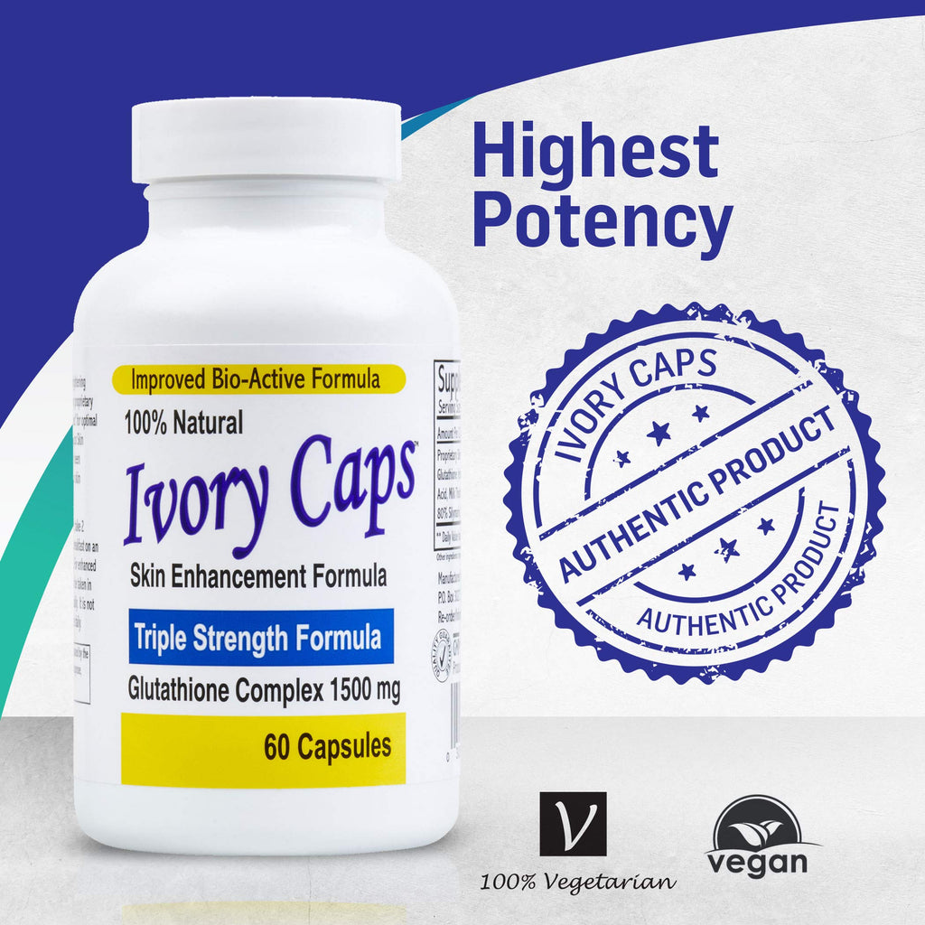 Ivory Caps (4 Pack) Best Value**- Maximum Potency Glutathione 1500 Skin Whitening Complex **Sale REG. $169.99 - Now $99.99- Free