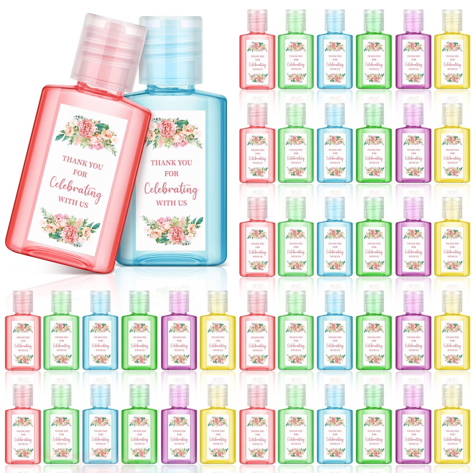 Gejoy 48 Pack Mini Hand Sanitizer Bulk Wedding Party Favors for Guests Hand Sanitizer Travel Size Thank You Hand Soap Gifts for 