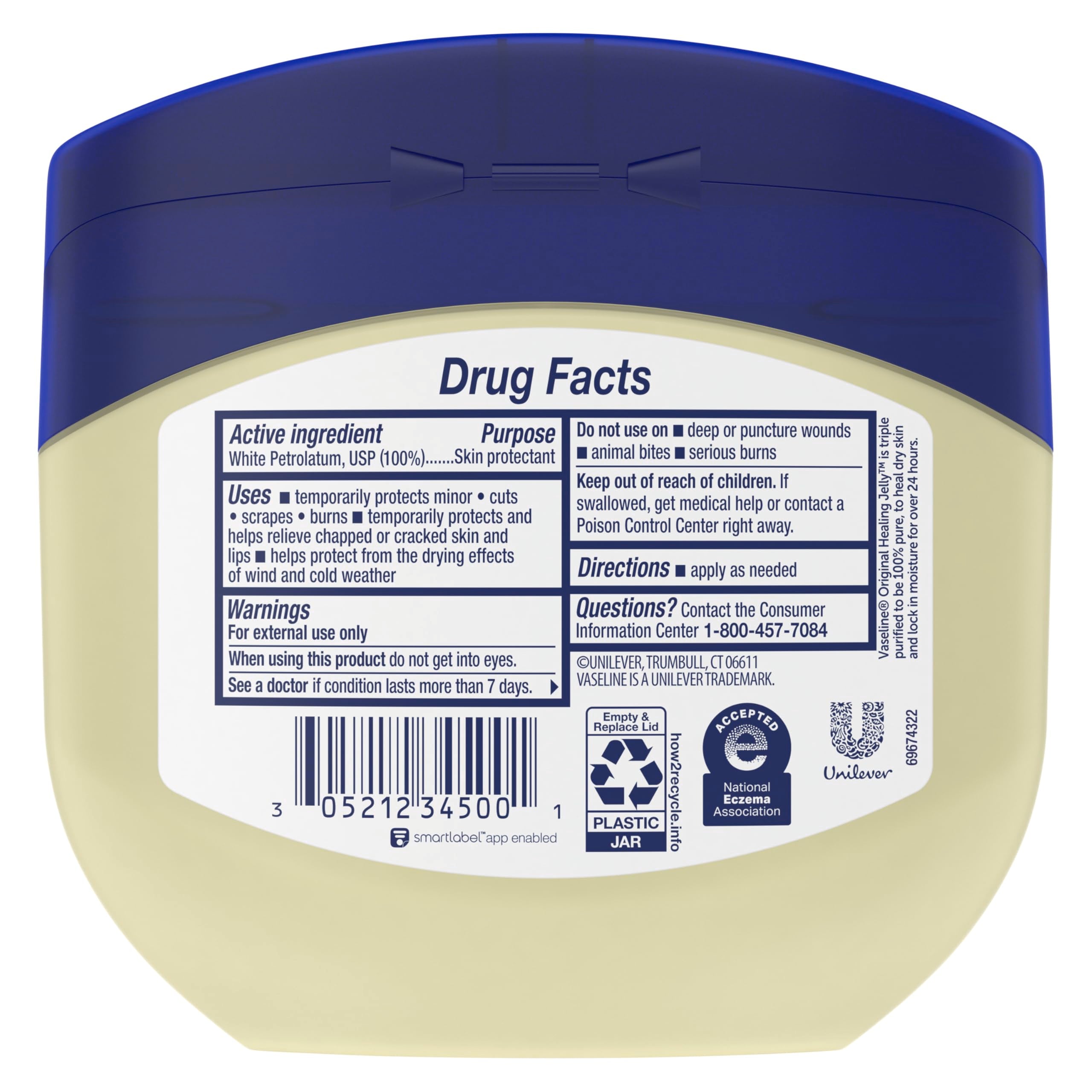 Vaseline Healing Jelly Original White Petroleum Jelly Protectant For Dry Cracked Skin and Eczema Relief Pure Petroleum Jelly 13