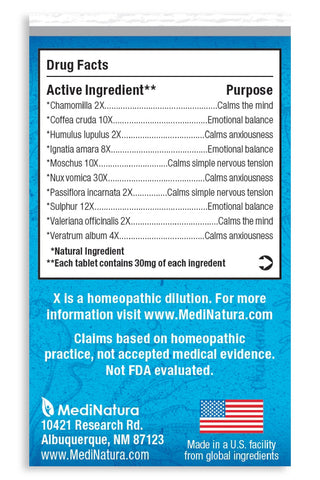 MediNatura WellMind Natural Calming Remedy Helps Ease Stress, Tension & Nervousness - 10 Homeopathic Soothing Botanicals Help Ca