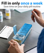 Extra Large Pill Organizer 2 Times a Day - XL Pill Box 7 Day with Big AM/PM Compartments - Fits Large Vitamins, Supplements & Gu
