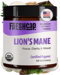 FreshCap Lions Mane Supplement Powder - Ayurveda, Mushrooms for Memory & Immunity (60 Grams)