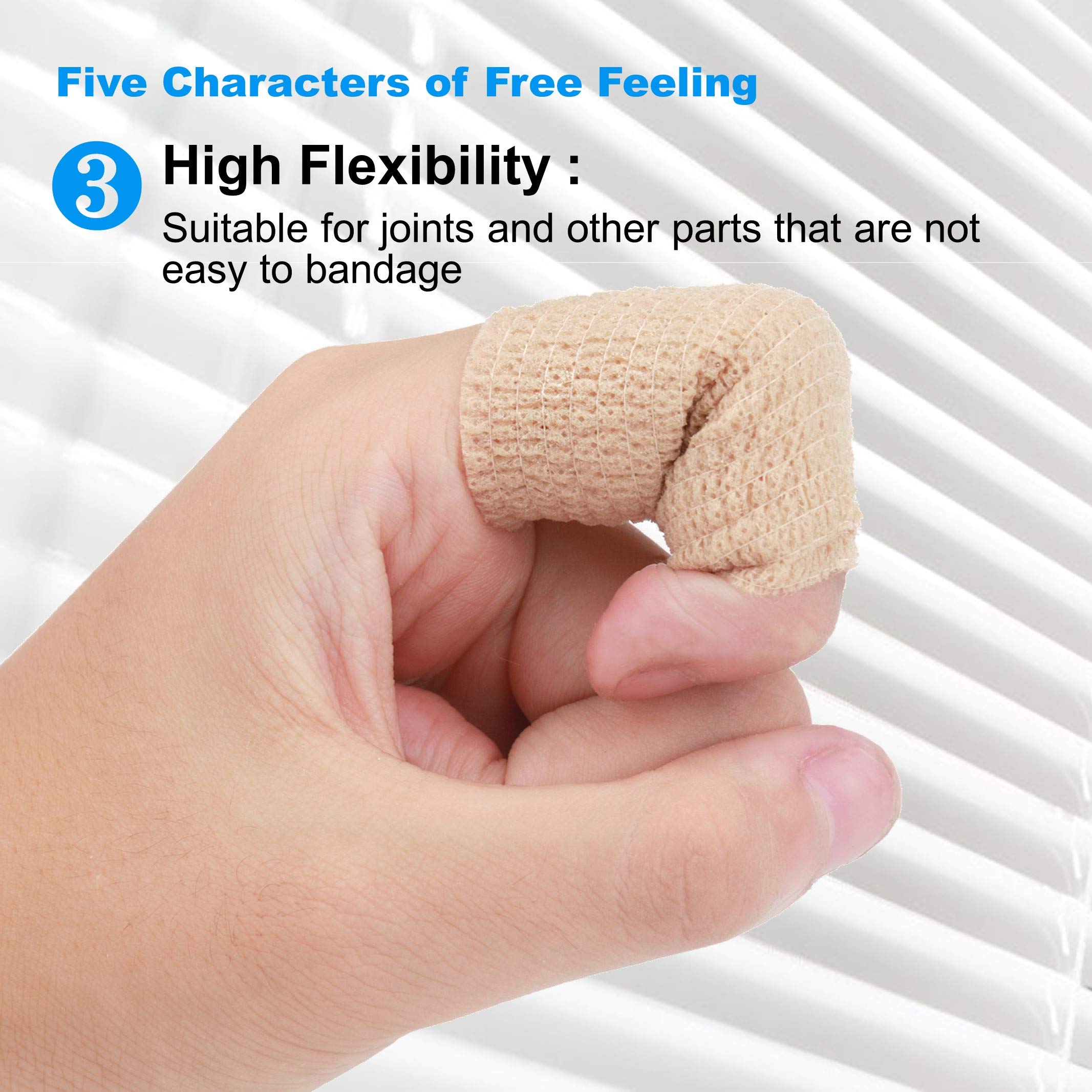 Cohesive Bandage Wrap, Self Adhesive Medical Tape,Vet Wrap, Athletic Elastic Stretch Band, self Adhesive, Flexible, Breathable &