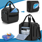 BAFASO Large Pill Bottle Organizer with 4 Inner Removable Pouches, Family First Aid Bag Medicine Bag Come with Shoulder Strap (B