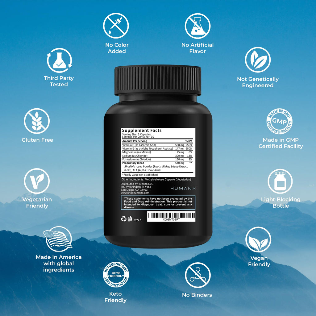 Altitude Assist - Altitude Sickness Prevention - Relief for Mountain Sports (Skiing, Snowboarding, Climbing) - Non GMO, Vegan, K