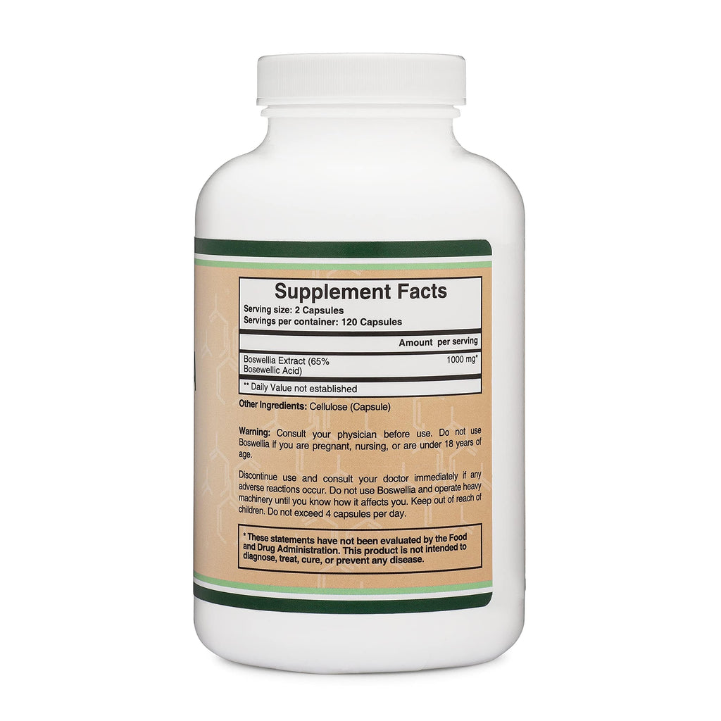 Boswellia Serrata - 240 Capsules (Max Strength 1,000mg of 65% Boswellic Acid Extract) Boswellia Extract Capsules (Joint Support