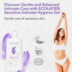Feminine Wash Sensitive with Almond Oil & Olive Extract - 98.5% Natural, Vegan, pH 5.2 Balanced vaginal wash for woman Dry & Sen