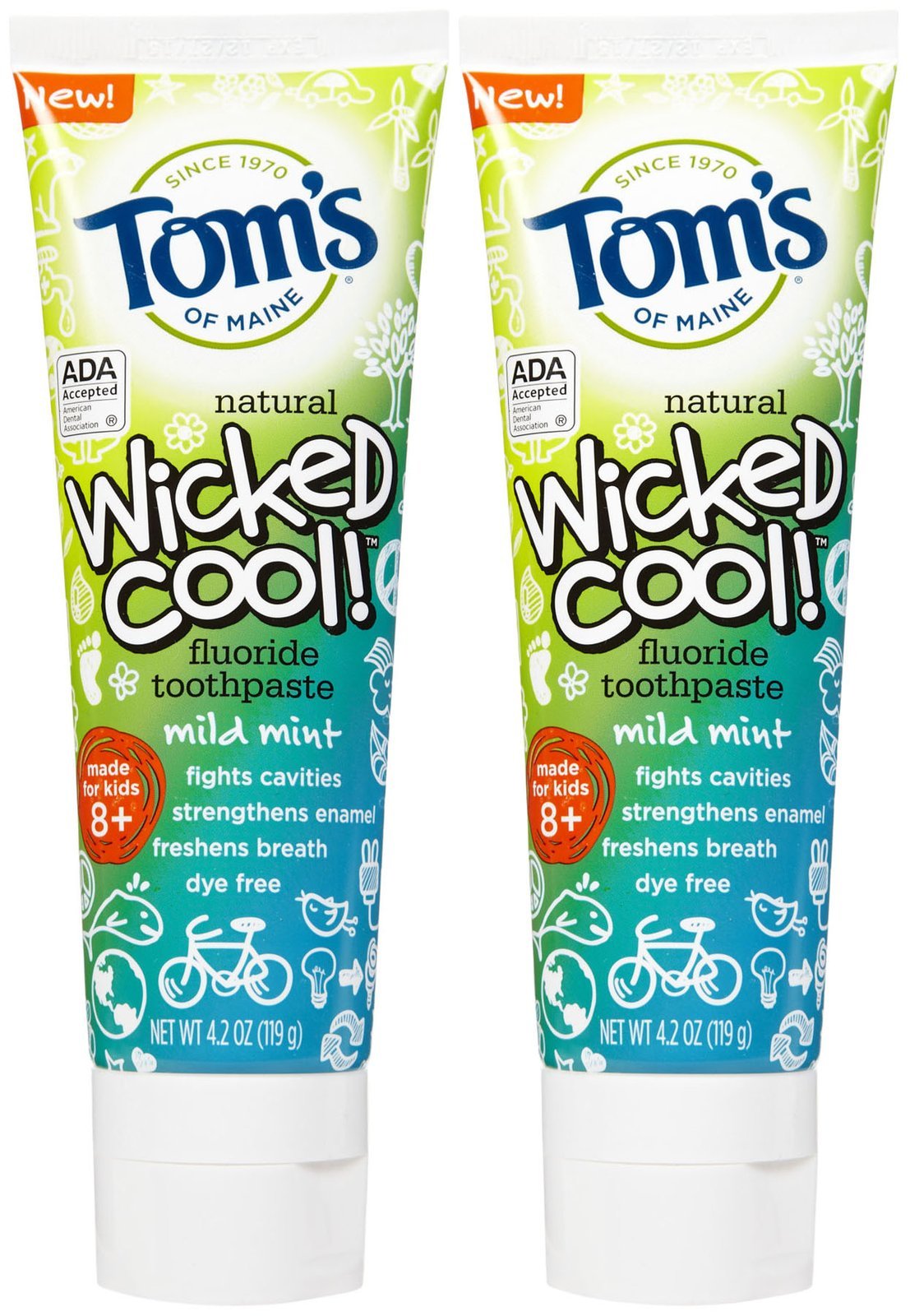 Tom s of Maine Wicked Cool Anticavity Paste - 4.2 oz - 2 pk