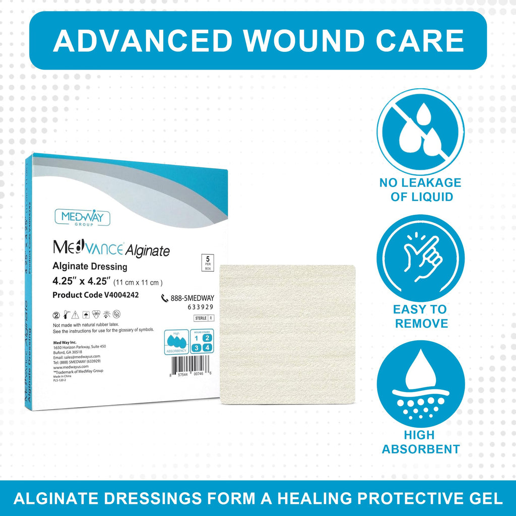 MedVance TM Alginate - Calcium Alginate Dressing 2x2, Box of 5 dressings